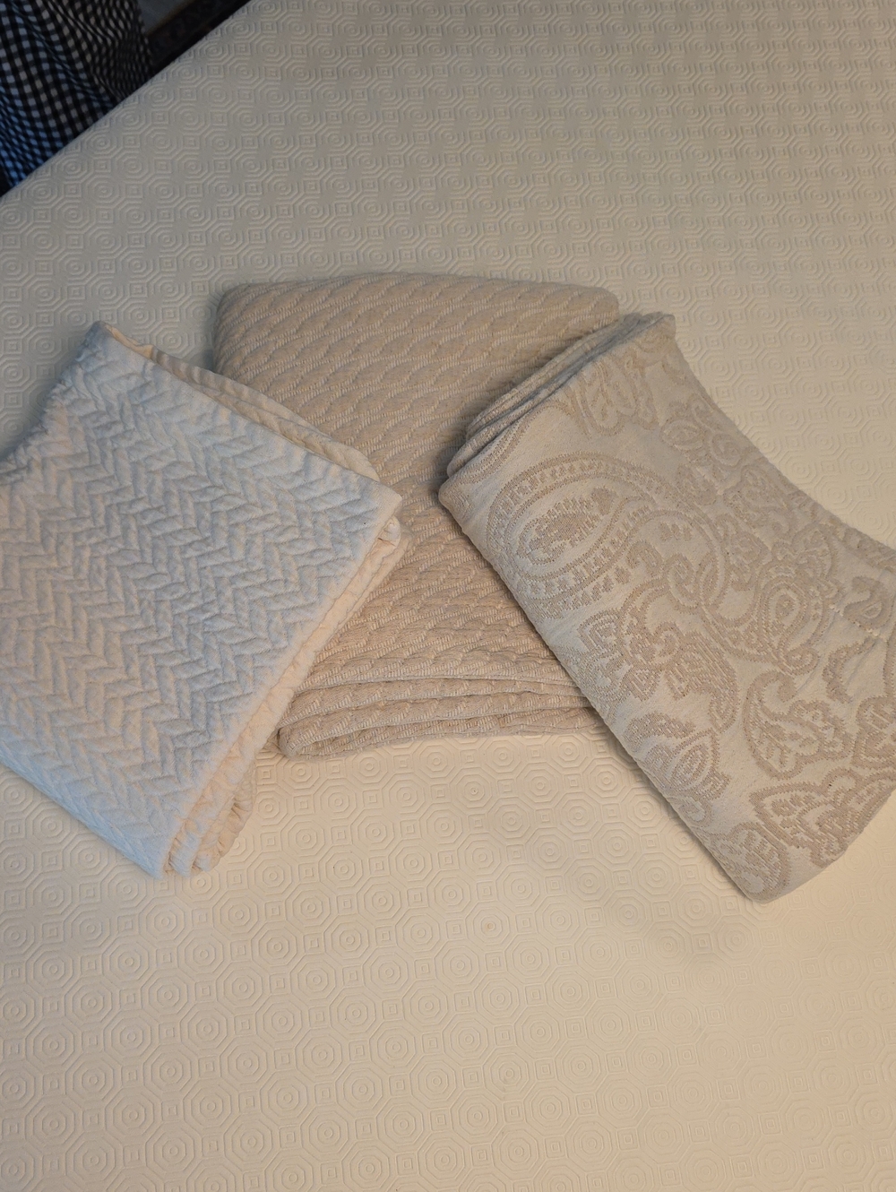 Luxury Cream/Beige Pillow Shams  2 King and One Standard